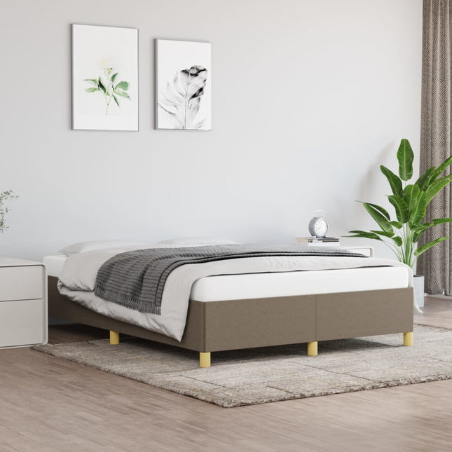 Bedframe stof taupe 140x200 cm 140 x 200 cm 35 cm