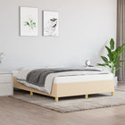 Fabric Cream Bed Frame 140x200 cm Without Mattress
