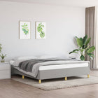 Bed frame without mattress fabric light grey 180x200 cm