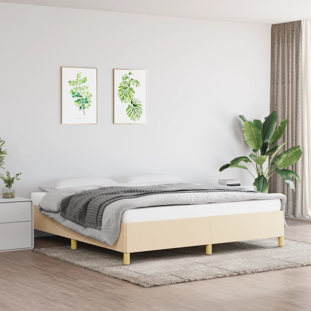 Bedframe Stof Kleurig Crème 180 x 200 cm 35 cm