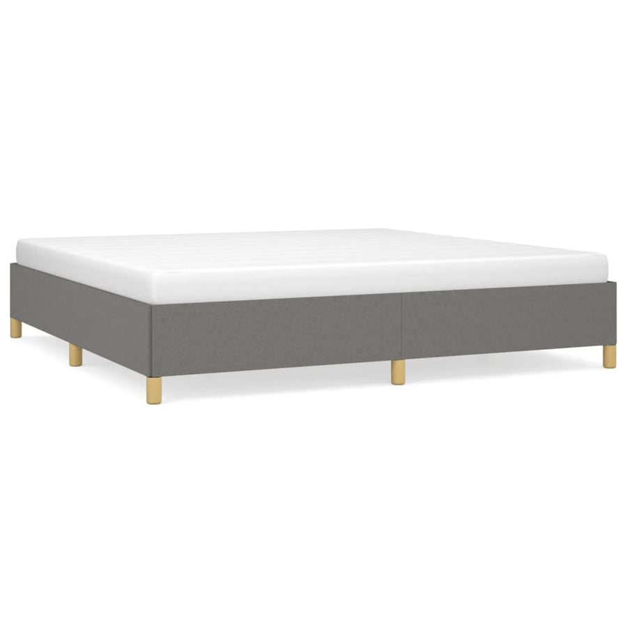 Bedframe Stof Donkergrijs 200 x 200 cm 35 cm