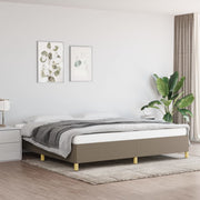 Bed frame without mattress fabric taupe 200x200 cm