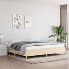 Bed frame without mattress fabric cream-coloured 200x200 cm