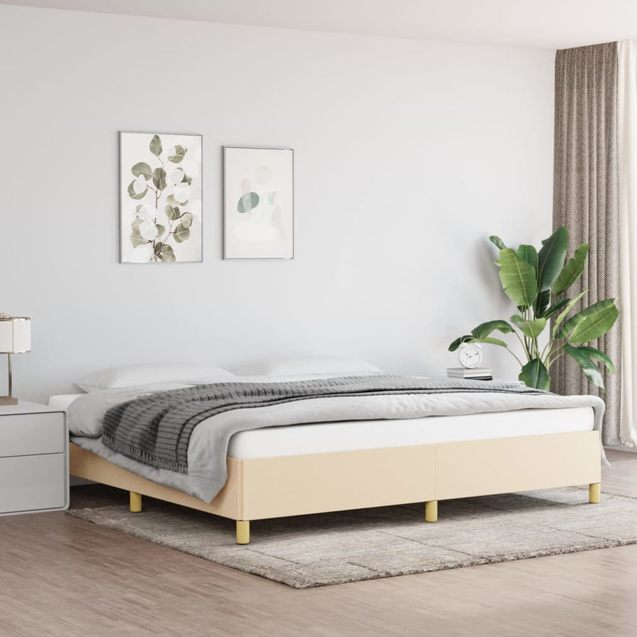 Bedframe Stof Kleurig Crème 200 x 200 cm 35 cm