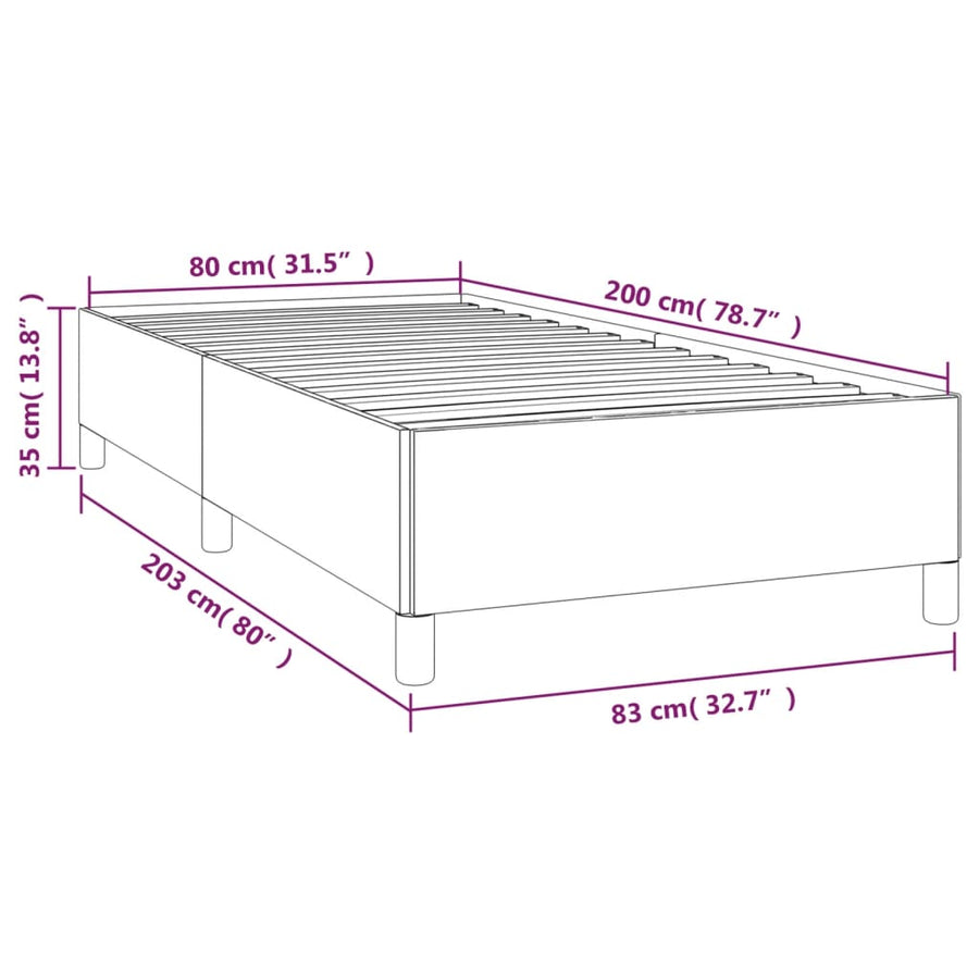 Bedframe Kunstleer Zwart 80 x 200 cm 35 cm
