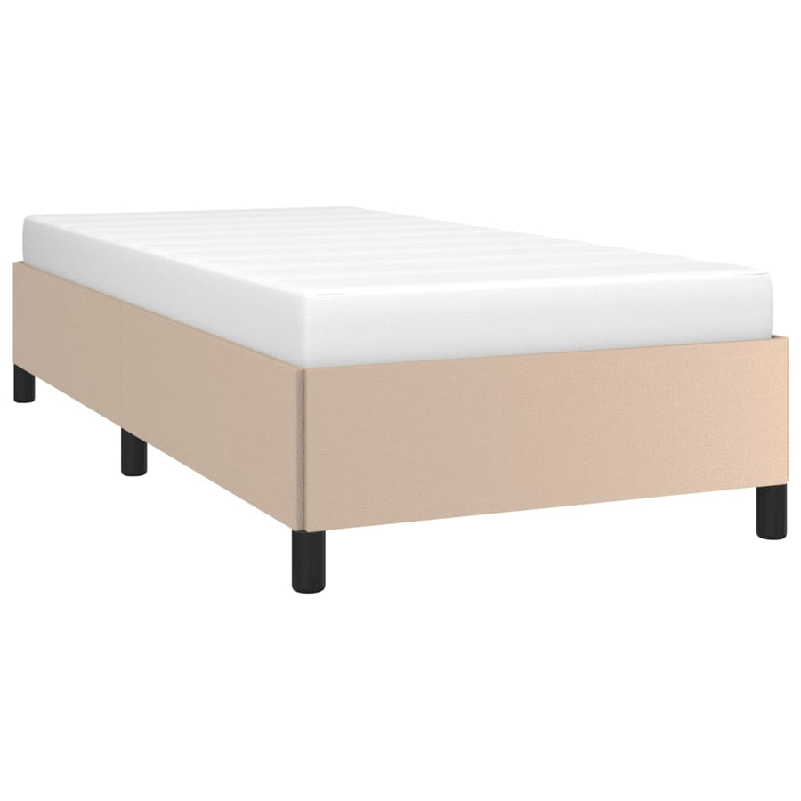 Bedframe kunstleer cappuccinokleurig 80x200 cm 80 x 200 cm 35 cm
