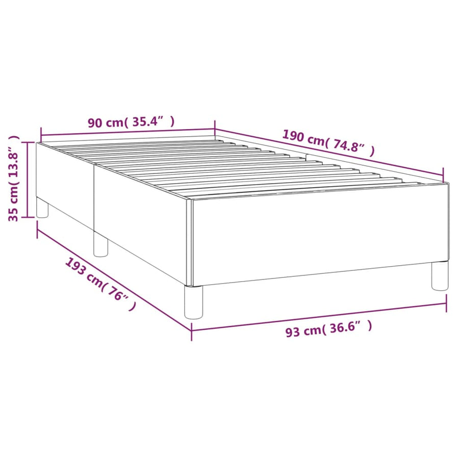 Bedframe Kunstleer Zwart 90 x 190 cm 35 cm