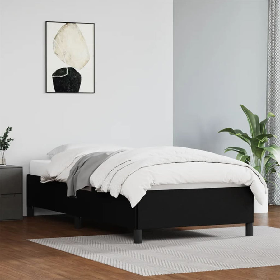Bedframe Kunstleer Zwart 90 x 190 cm 35 cm