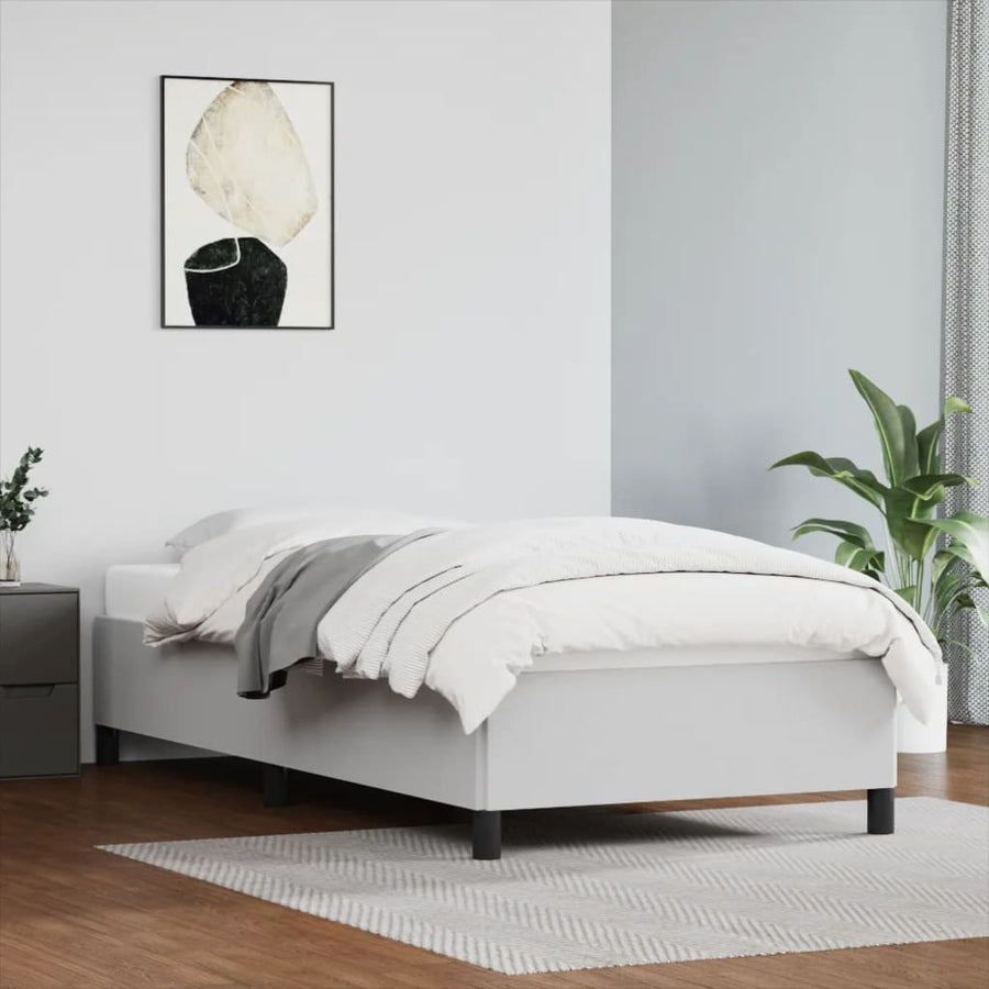 Bedframe Kunstleer Wit 90 x 190 cm 35 cm