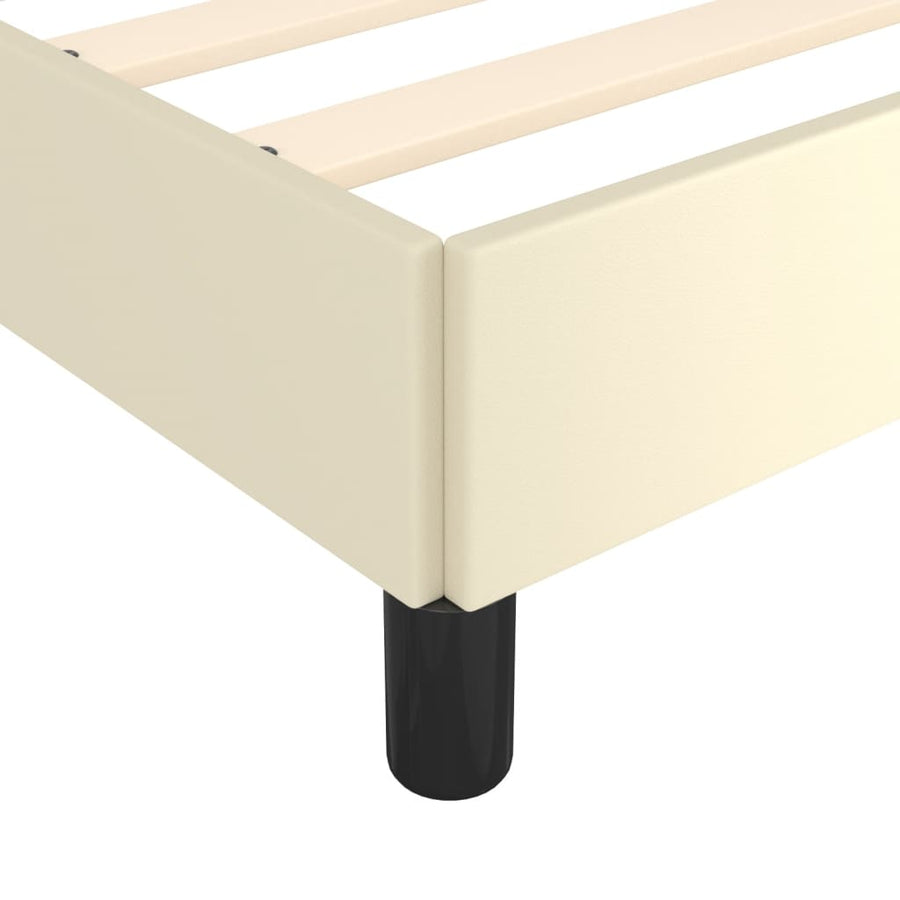 Bedframe Kunstleer Kleurig Crème 90 x 190 cm 35 cm