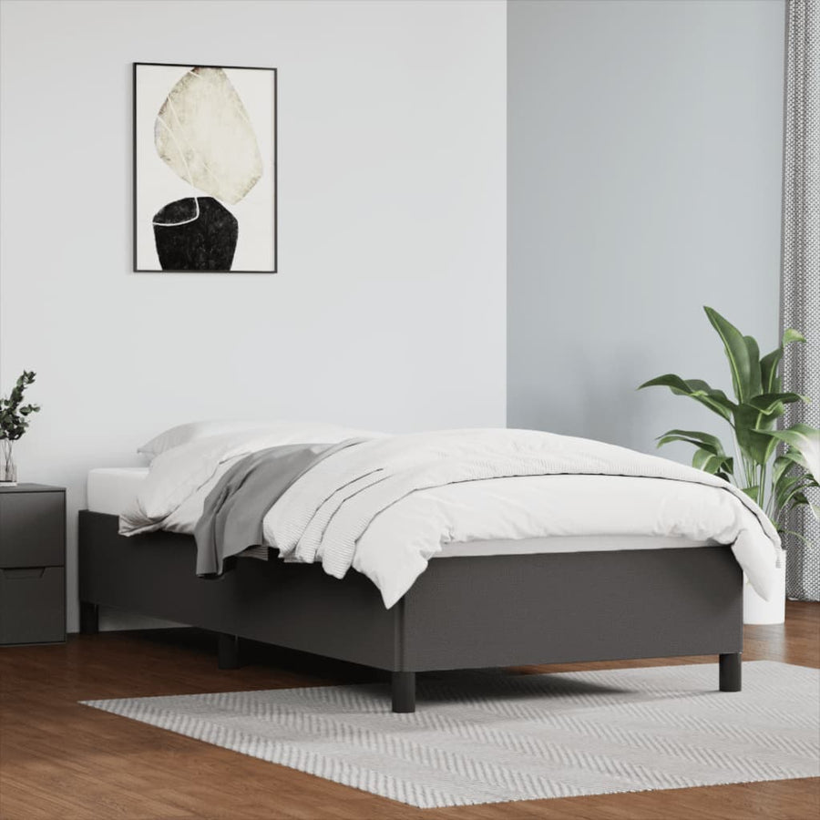 Bedframe kunstleer grijs 90x190 cm 90 x 190 cm 35 cm