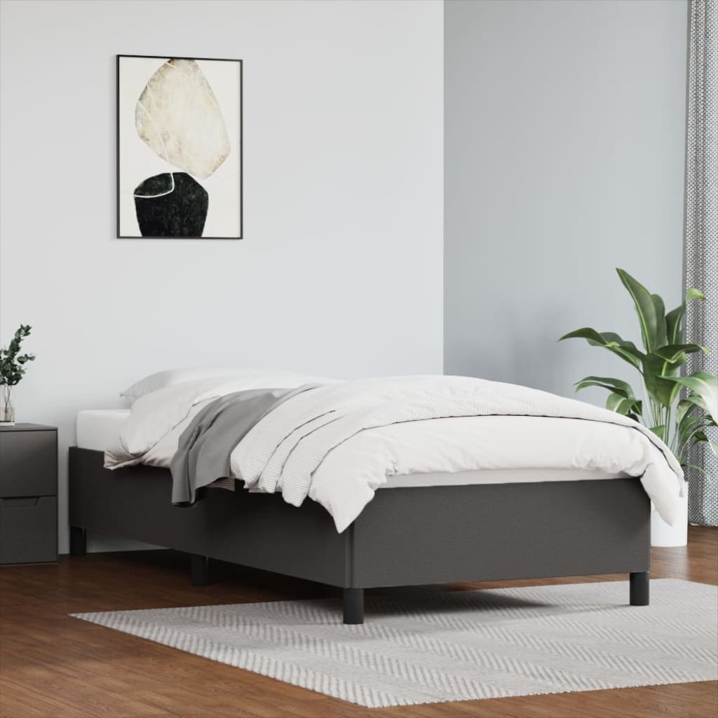 Bedframe kunstleer grijs 90x200 cm 90 x 200 cm 35 cm