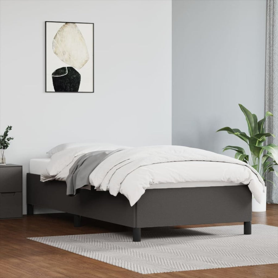 Bedframe kunstleer grijs 90x200 cm 90 x 200 cm 35 cm