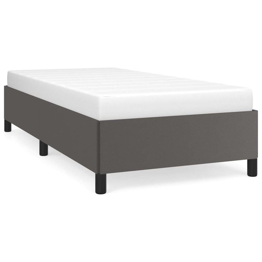 Bedframe kunstleer grijs 100x200 cm 100 x 200 cm 35 cm