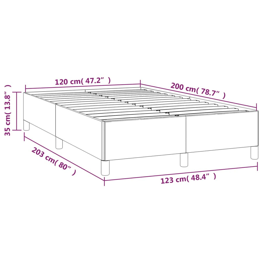 Bedframe Kunstleer Wit 120X200 Cm Wit 120 x 200 cm 35 cm