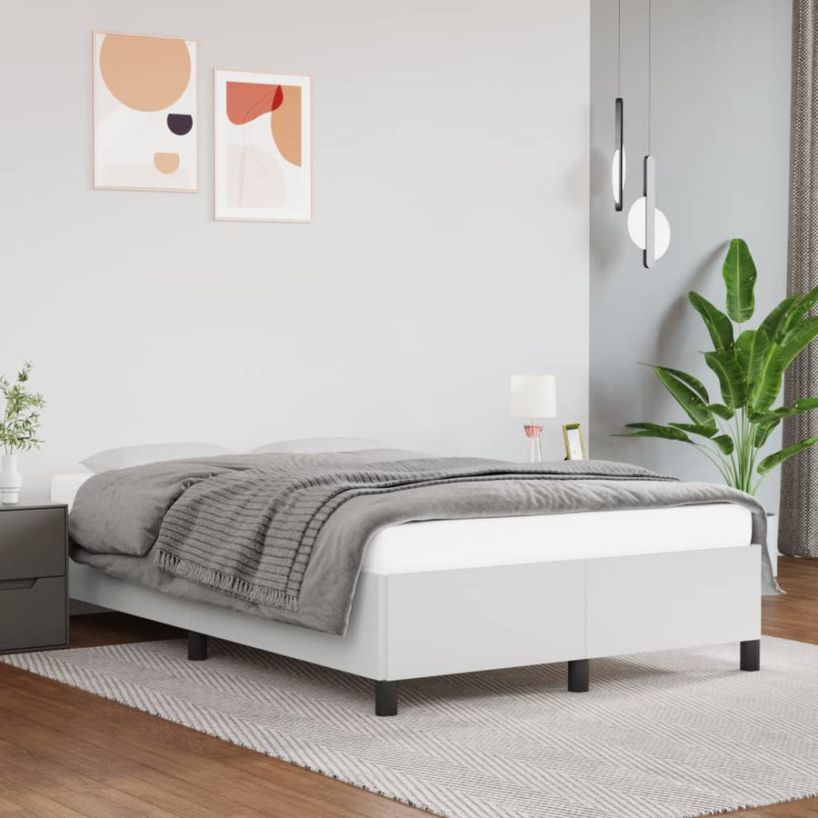 Bedframe Kunstleer Wit 120X200 Cm Wit 120 x 200 cm 35 cm