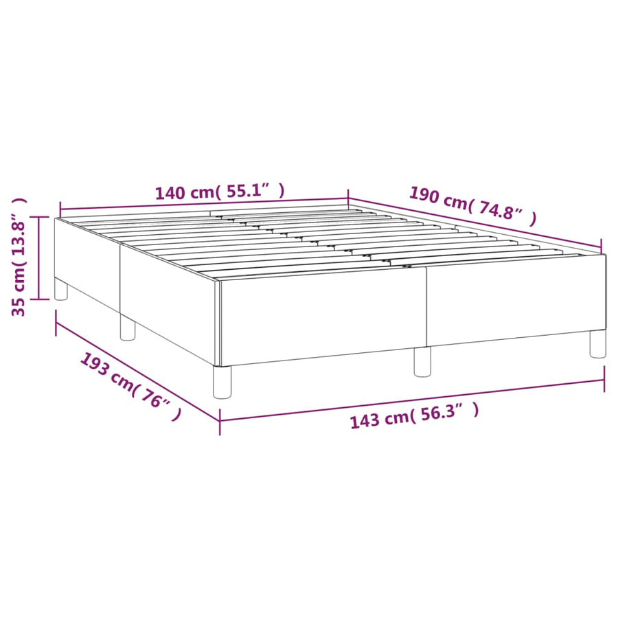 Bedframe Kunstleer Kleurig Crème 140 x 190 cm 35 cm