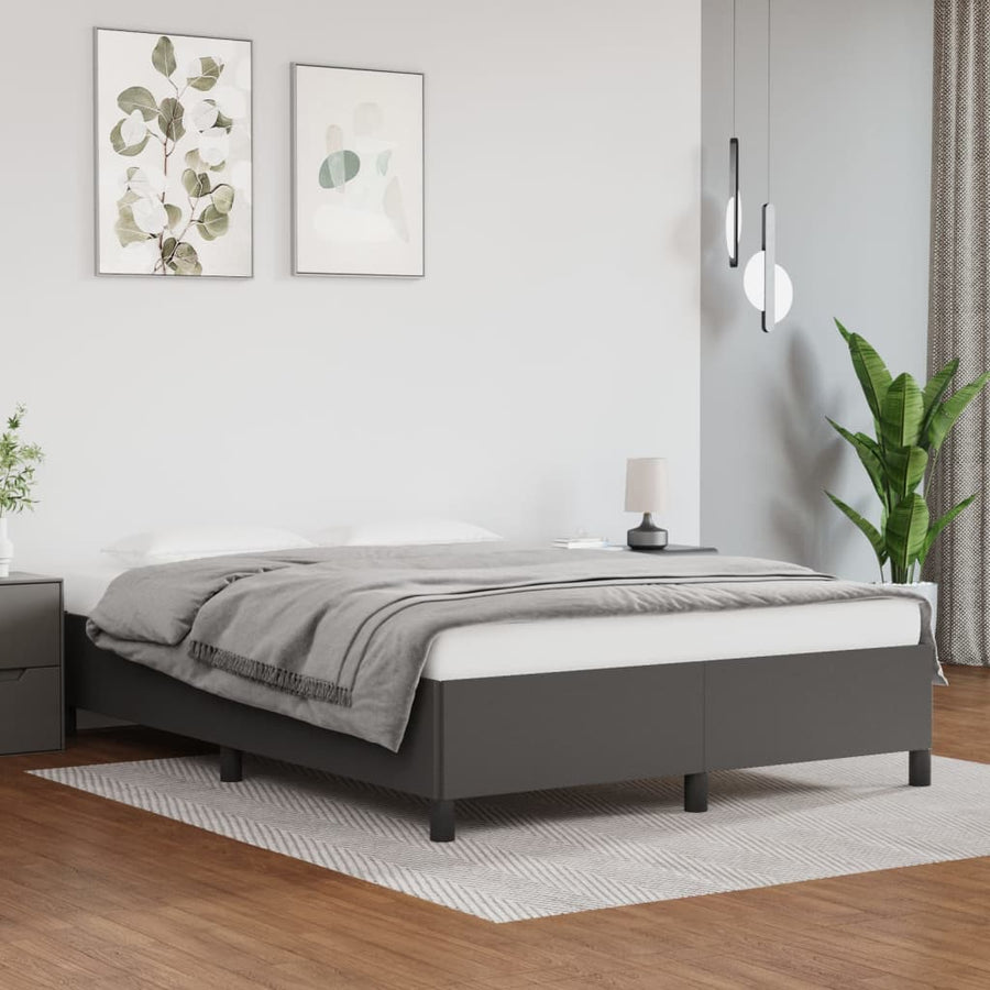 Bedframe kunstleer grijs 140x190 cm 140 x 190 cm 35 cm