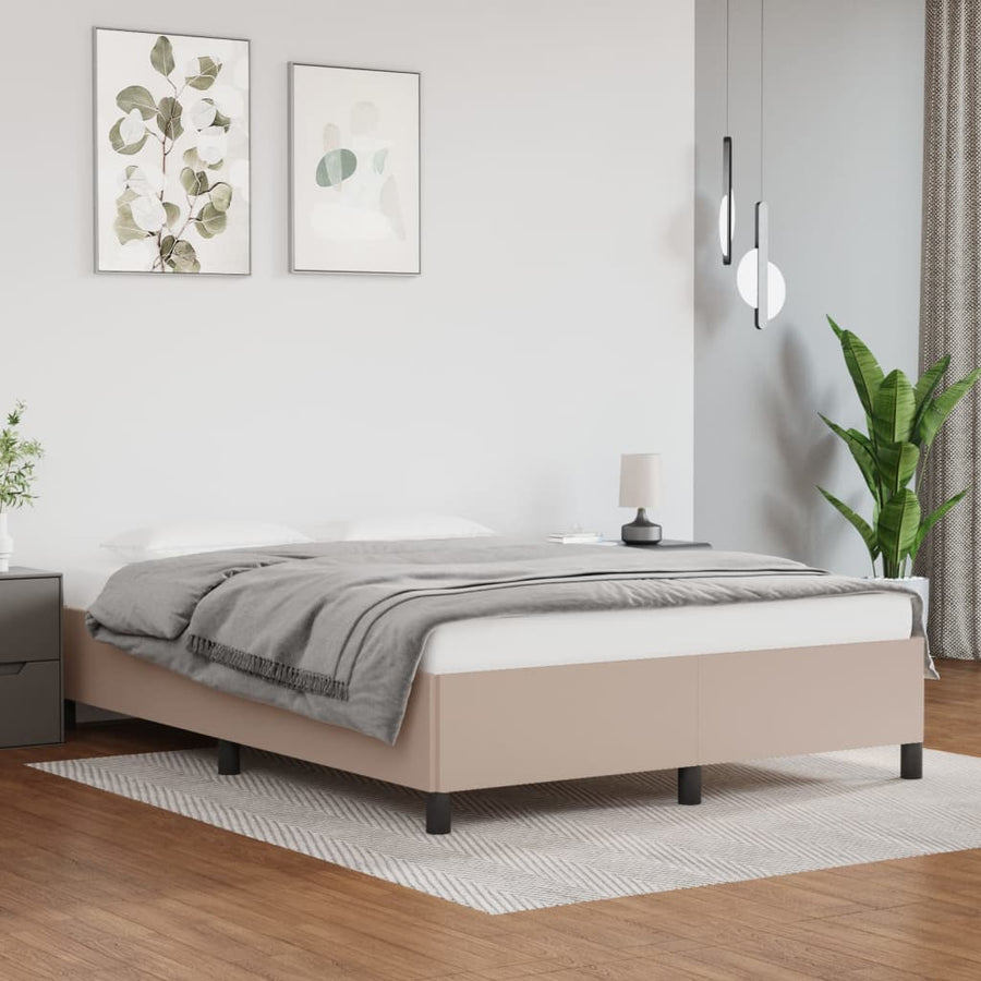 Bedframe kunstleer cappuccinokleurig 140x190 cm 140 x 190 cm 35 cm