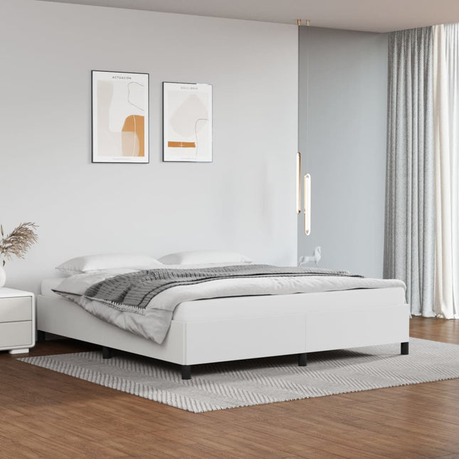 Bedframe Kunstleer Wit 160 x 200 cm 35 cm