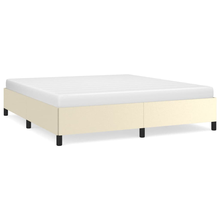 Bedframe Kunstleer Kleurig Crème 160 x 200 cm 35 cm