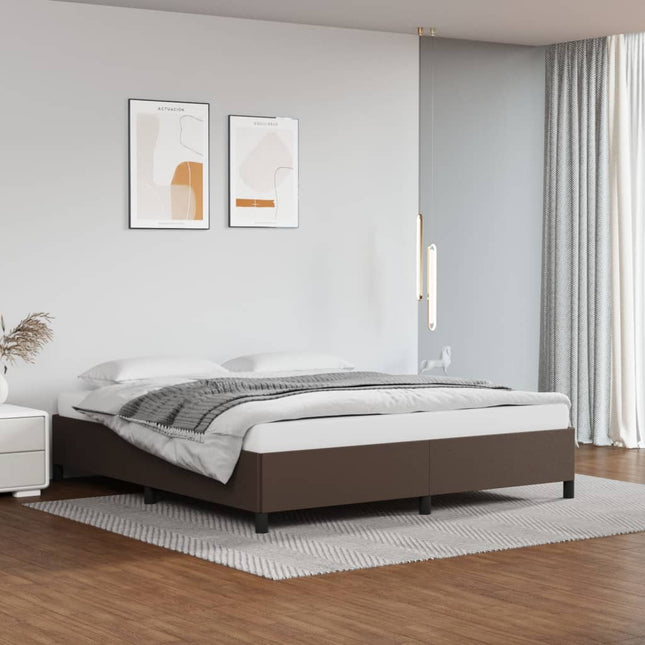 Bedframe Kunstleer Bruin 160 x 200 cm 35 cm