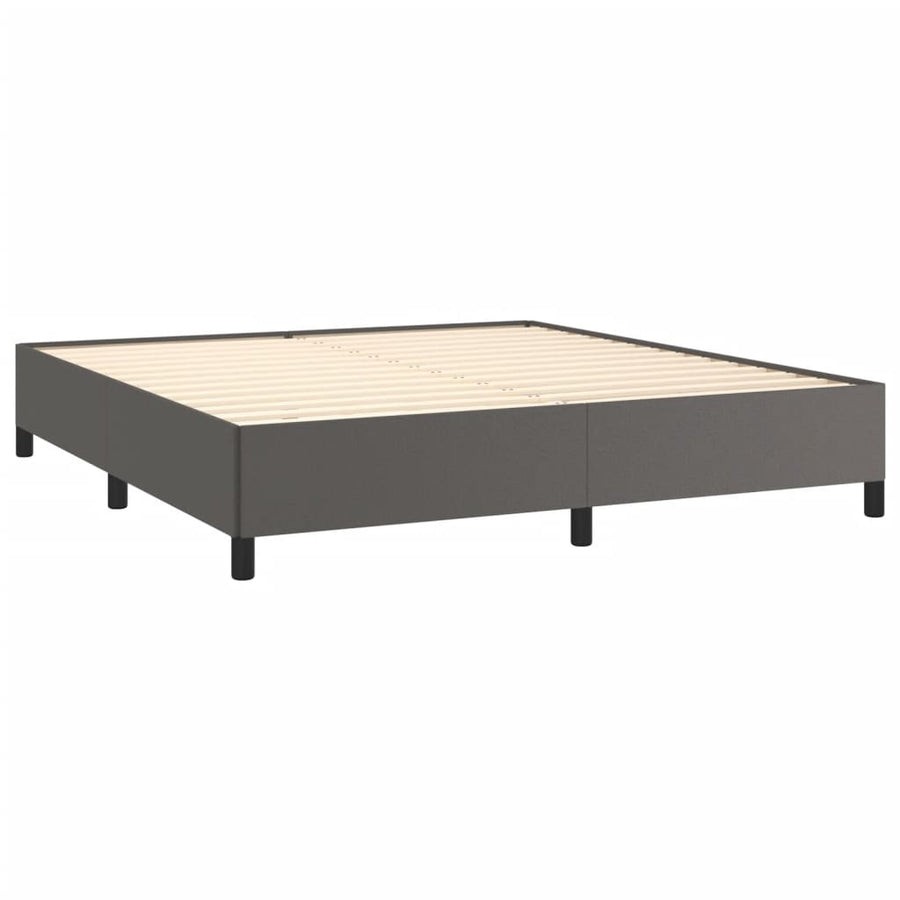 Bedframe kunstleer grijs 160x200 cm 160 x 200 cm 35 cm