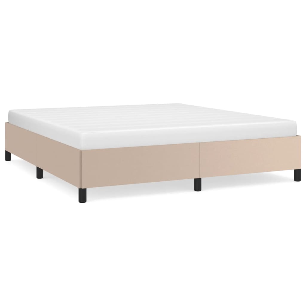 Bedframe kunstleer cappuccinokleurig 160x200 cm 160 x 200 cm 35 cm