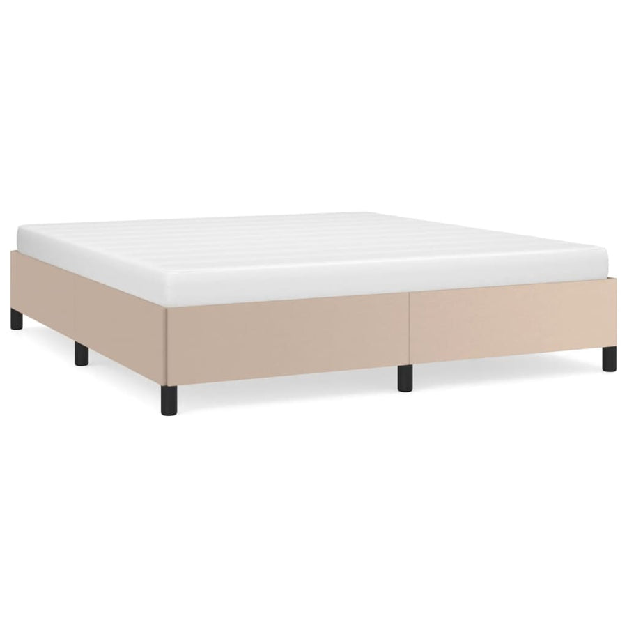 Bedframe kunstleer cappuccinokleurig 160x200 cm 160 x 200 cm 35 cm