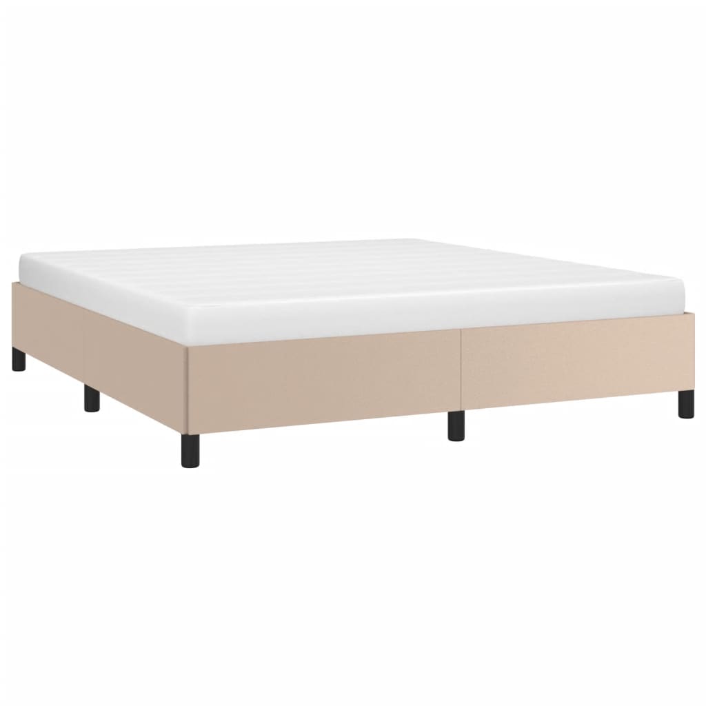 Bedframe kunstleer cappuccinokleurig 160x200 cm 160 x 200 cm 35 cm
