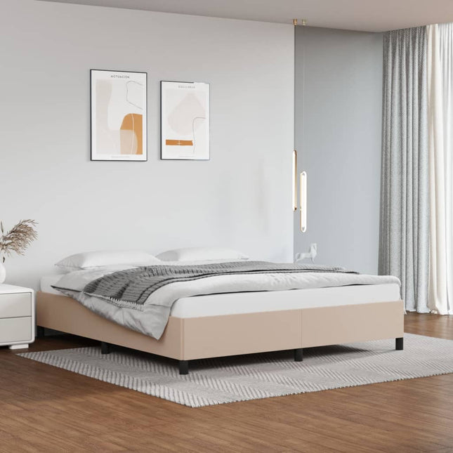 Bedframe kunstleer cappuccinokleurig 160x200 cm 160 x 200 cm 35 cm