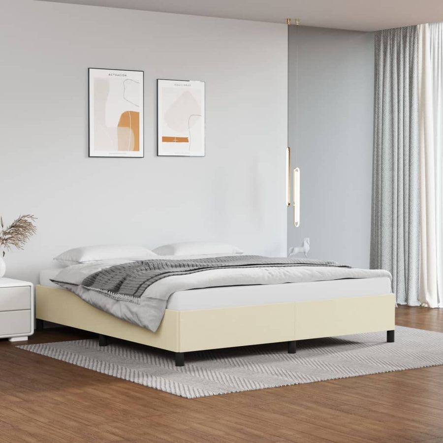 Bedframe Kunstleer Kleurig Crème 180 x 200 cm 35 cm