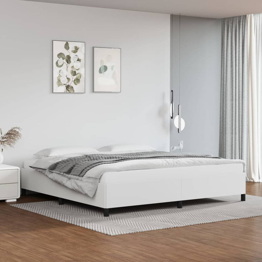 Bedframe Kunstleer Wit 200 x 200 cm 35 cm