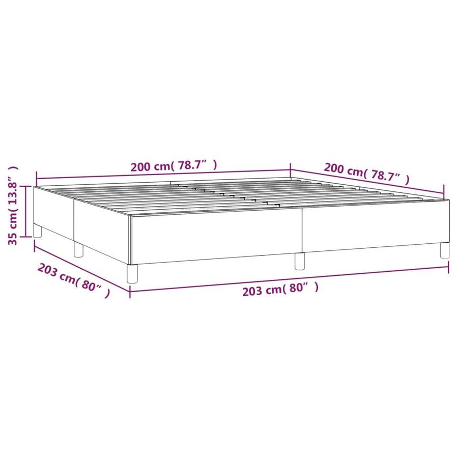Bedframe Kunstleer Kleurig Crème 200 x 200 cm 35 cm