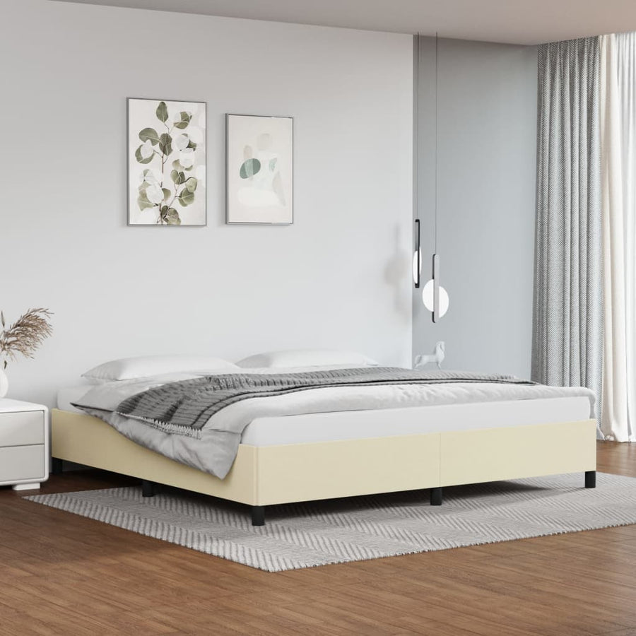 Bedframe Kunstleer Kleurig Crème 200 x 200 cm 35 cm