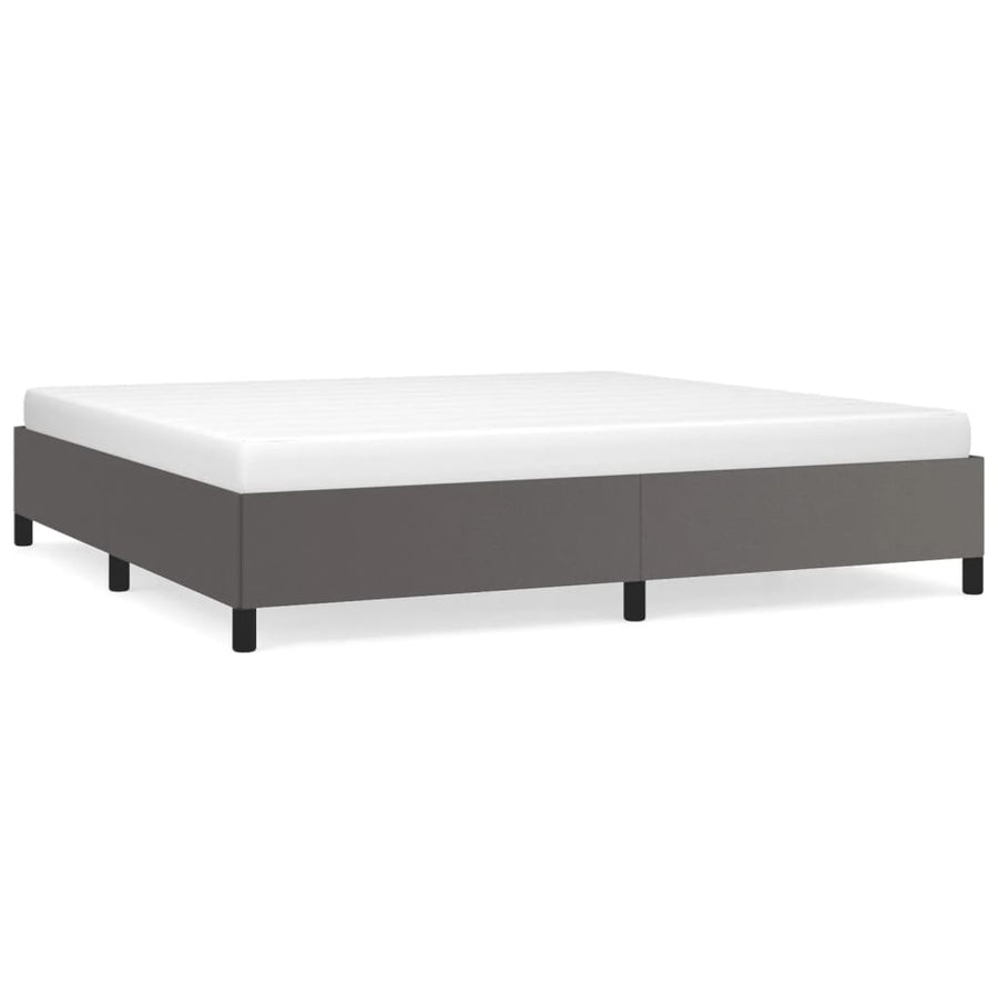 Bedframe kunstleer grijs 200x200 cm 200 x 200 cm 35 cm