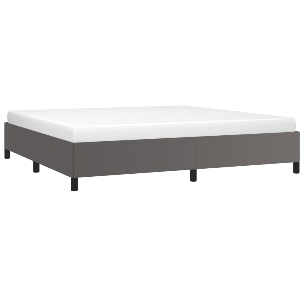 Bedframe kunstleer grijs 200x200 cm 200 x 200 cm 35 cm
