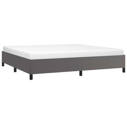Bedframe kunstleer grijs 200x200 cm 200 x 200 cm 35 cm