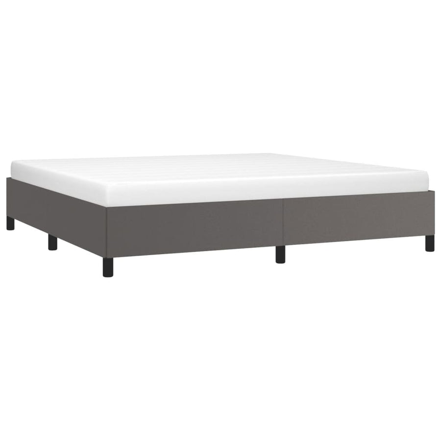 Bedframe kunstleer grijs 200x200 cm 200 x 200 cm 35 cm