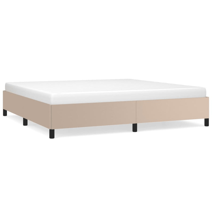 Bedframe kunstleer cappuccinokleurig 200x200 cm 200 x 200 cm 35 cm