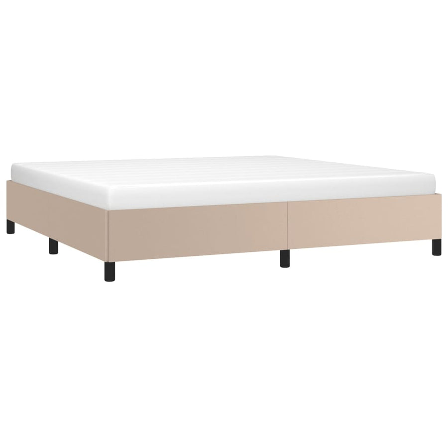 Bedframe kunstleer cappuccinokleurig 200x200 cm 200 x 200 cm 35 cm