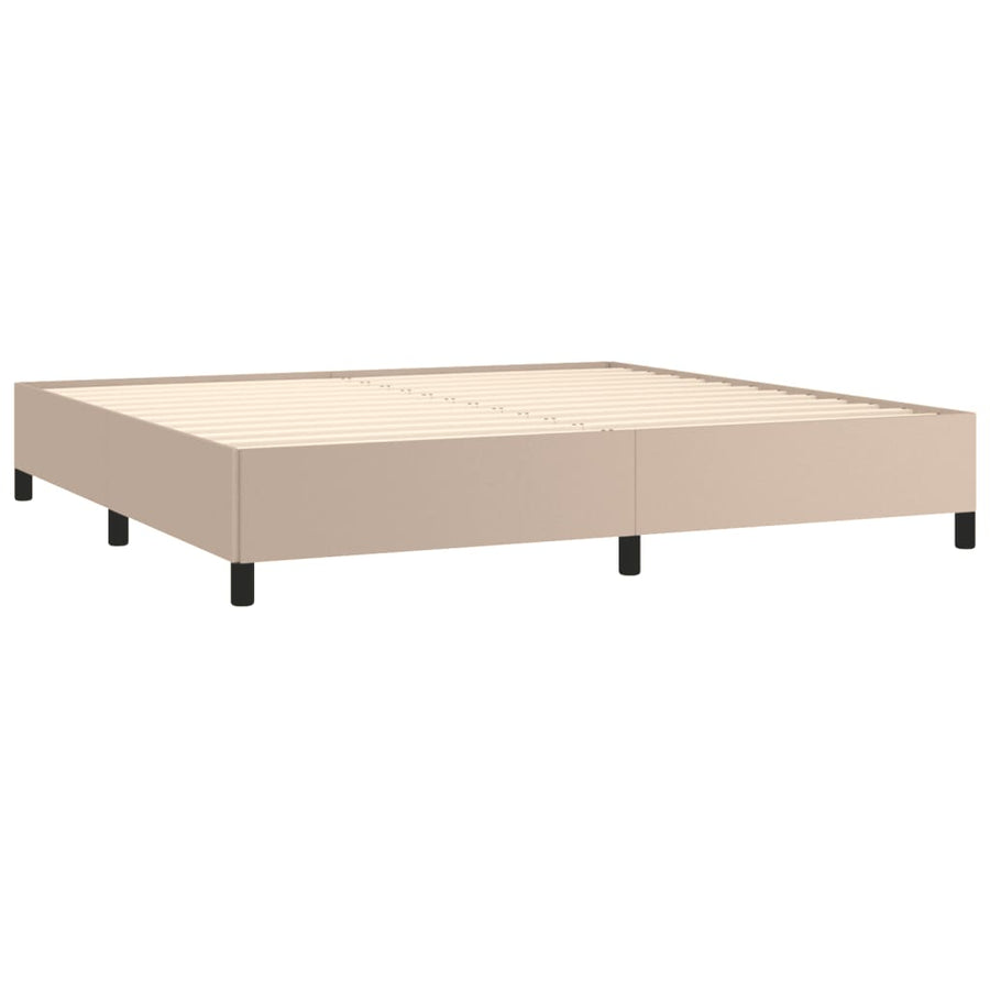 Bedframe kunstleer cappuccinokleurig 200x200 cm 200 x 200 cm 35 cm