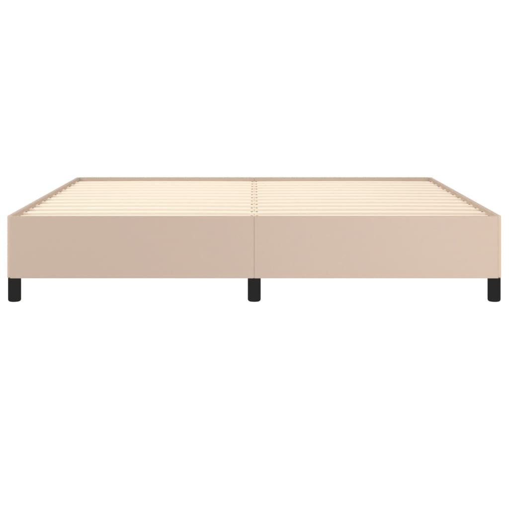 Bedframe kunstleer cappuccinokleurig 200x200 cm 200 x 200 cm 35 cm