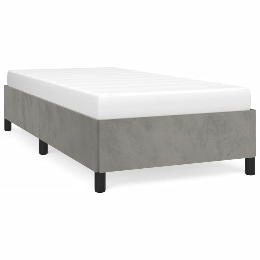 Bedframe Fluweel Lichtgrijs 80 x 200 cm 35 cm