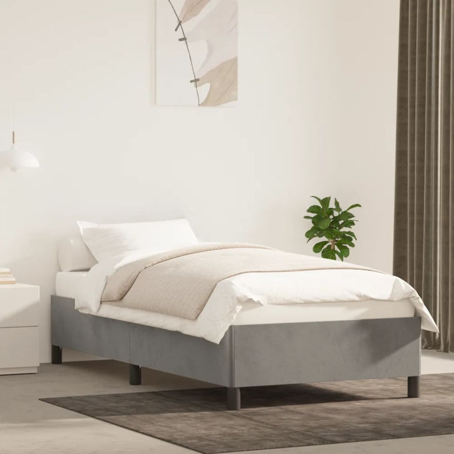 Bedframe Fluweel Lichtgrijs 80 x 200 cm 35 cm
