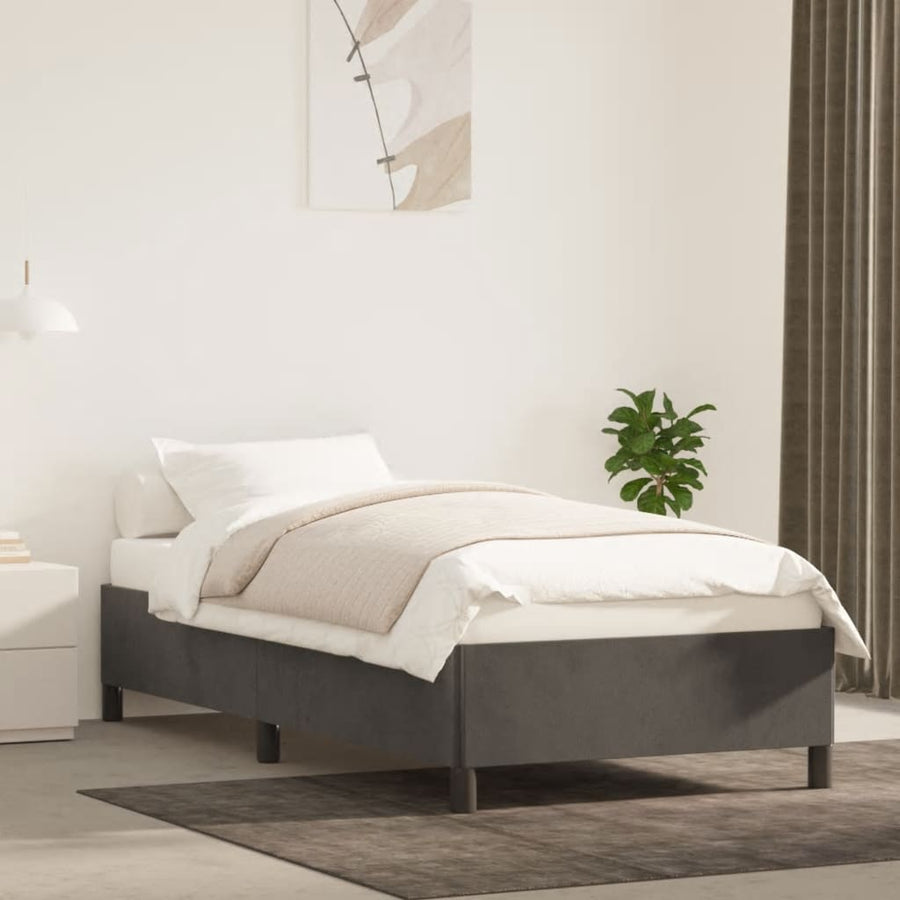 Bedframe Fluweel Donkergrijs 80 x 200 cm 35 cm