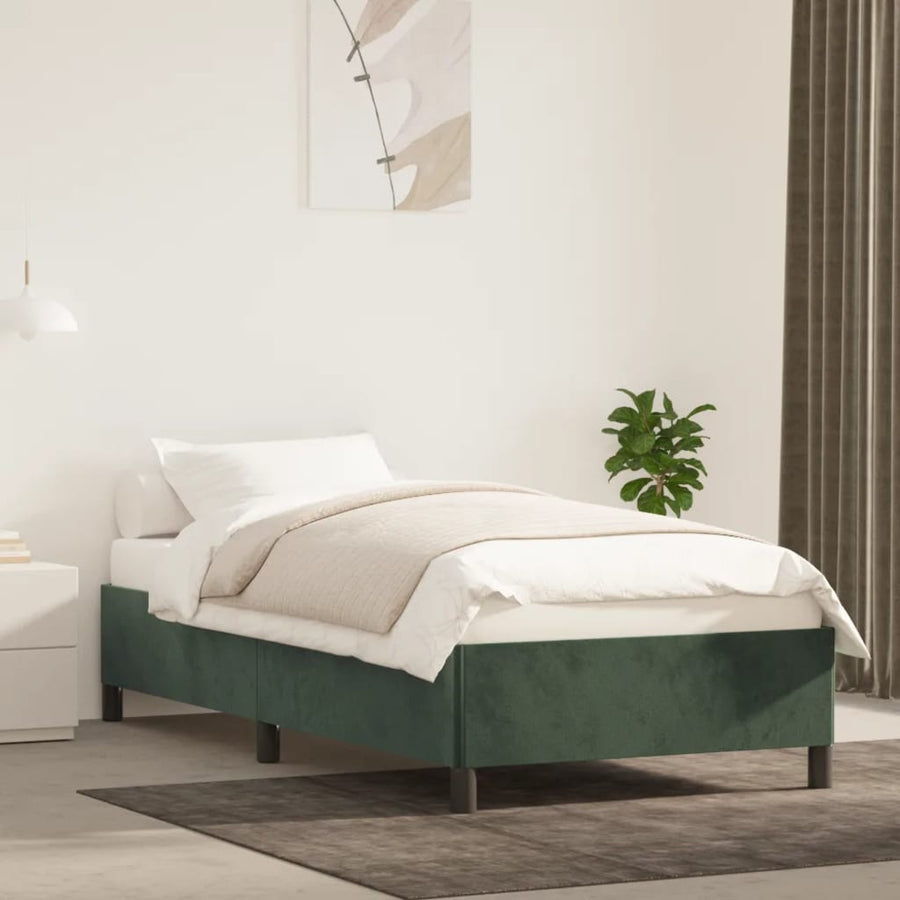 Bedframe Fluweel Donkergroen 80 x 200 cm 35 cm