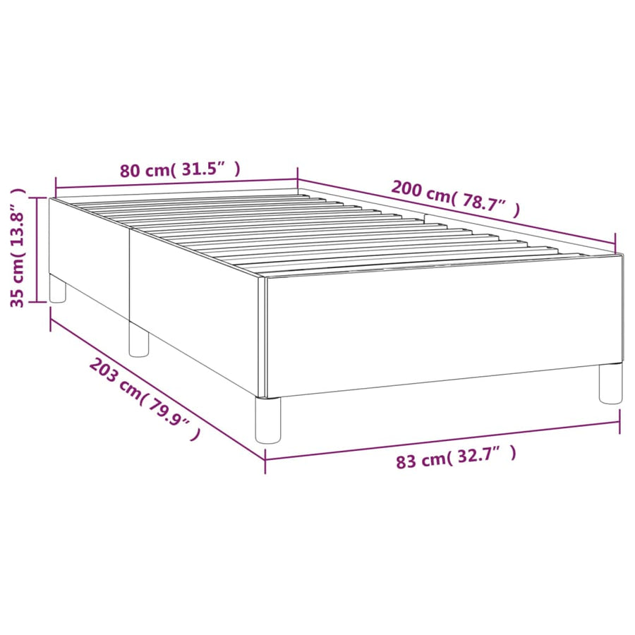 Bedframe Fluweel Roze 80 x 200 cm 35 cm