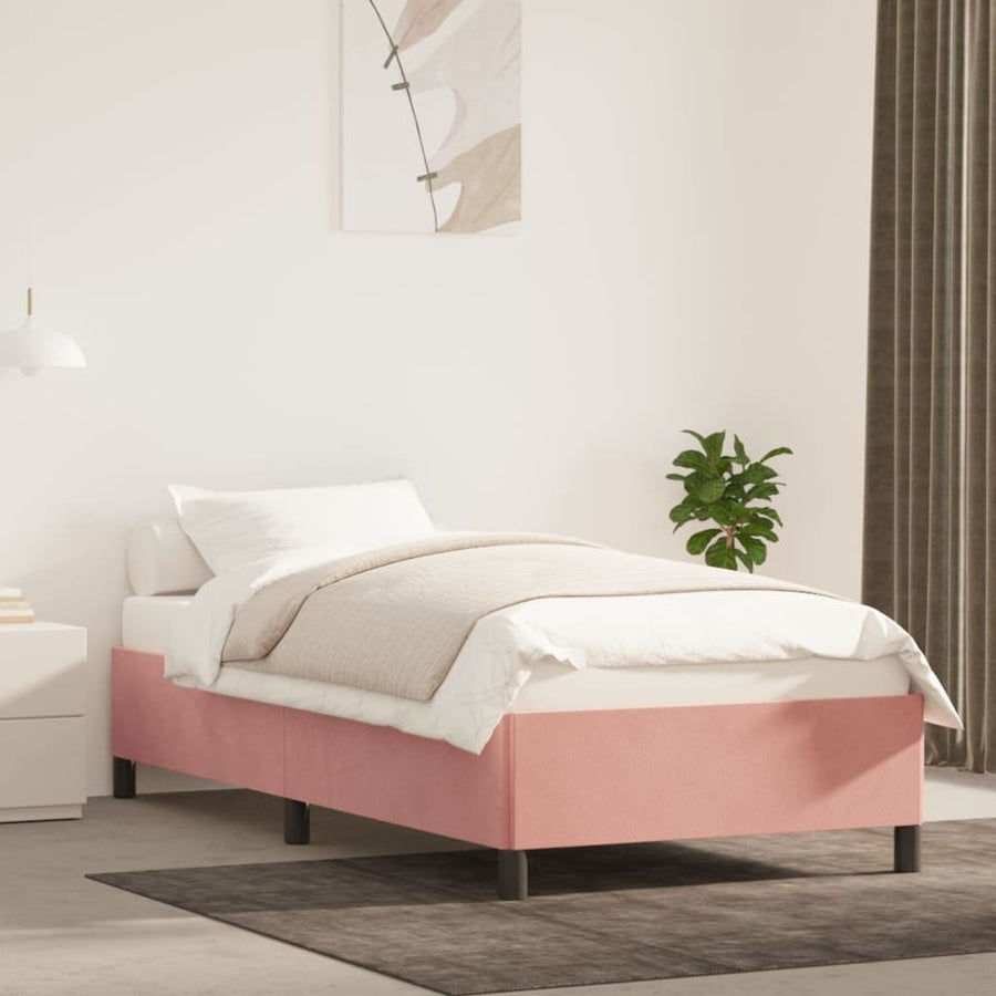 Bedframe Fluweel Roze 80 x 200 cm 35 cm