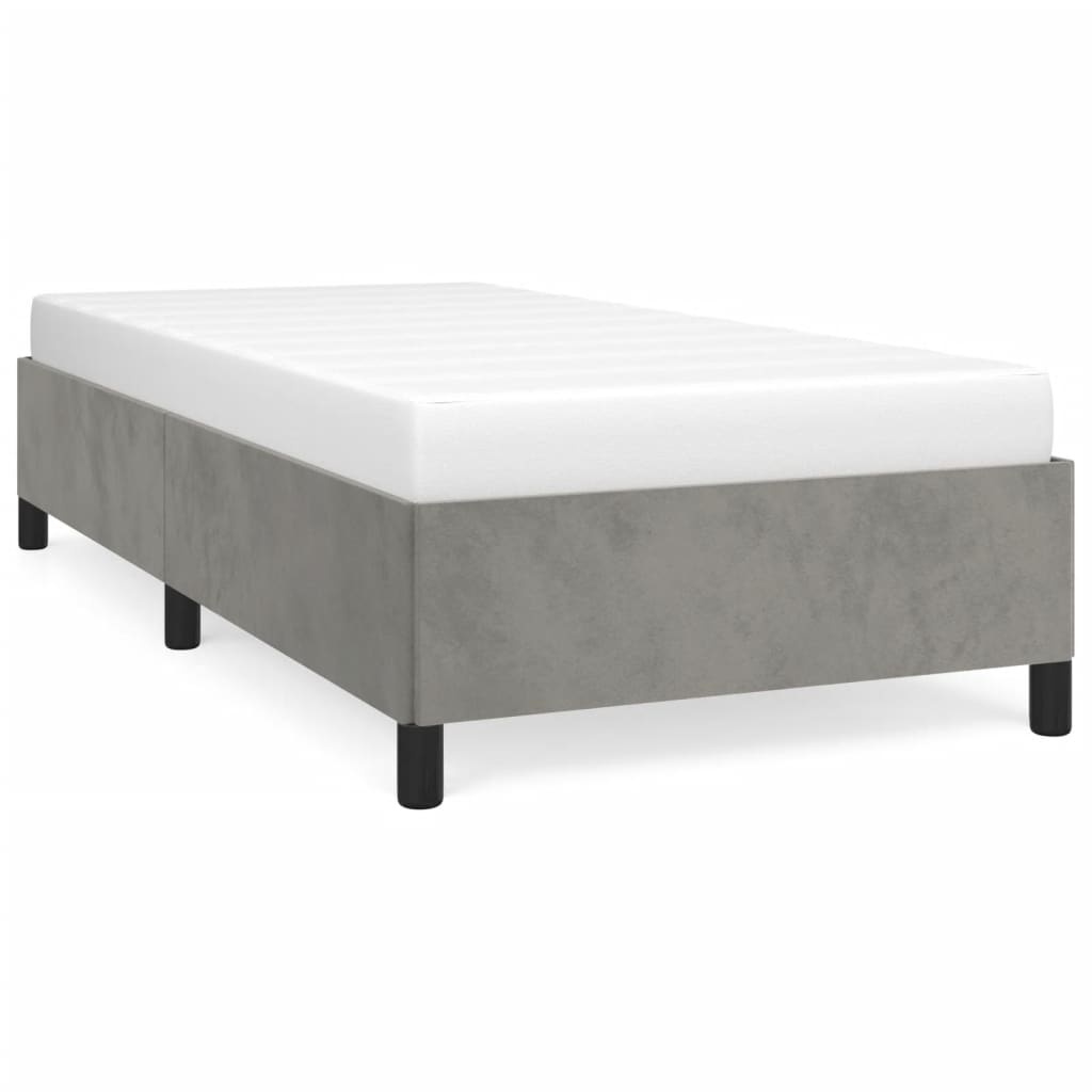 Bedframe Fluweel Lichtgrijs 90 x 190 cm 35 cm